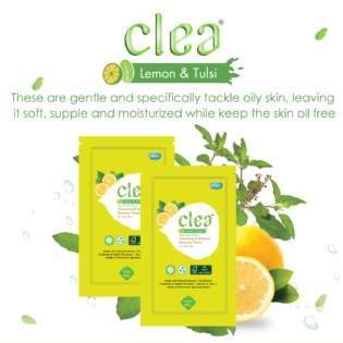 Clea Lemon and Tulsi Cleansing and Makeup Remover Wipes | Pack of 10 Singles - Image 3