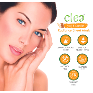 Clea Haldi and Chandan Face Serum Sheet Mask | Pack of 1N - Image 4