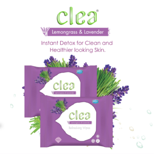 Clea Lemongrass and Lavender Refreshing Wipes | Pack of 8s - Image 3