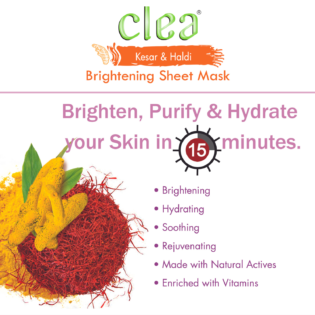 Clea Kesar and Haldi Face Serum Sheet Mask | Pack of 1N - Image 3