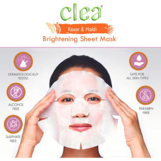 Clea Kesar and Haldi Face Serum Sheet Mask | Pack of 1N - Image 4